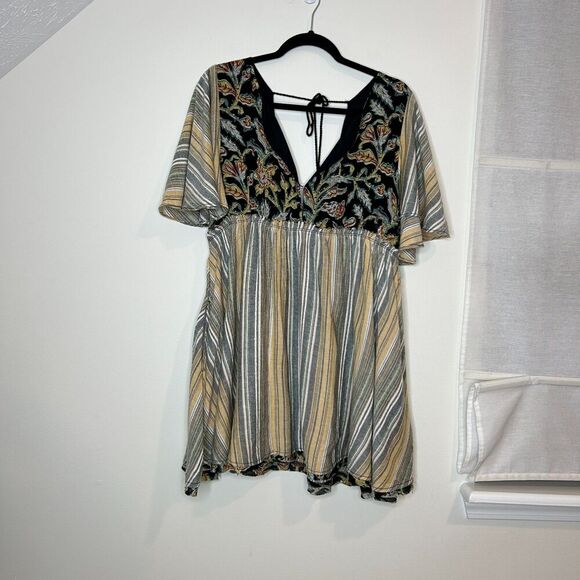 NEW Free People Under the Sun Tunic Dress Striped Babydoll Size Small - Picture 4 of 14
